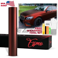 ESSMO PET Romance Chrome Dark Red Auto Car Vehicle Vinyl Wrap Decal Sticker