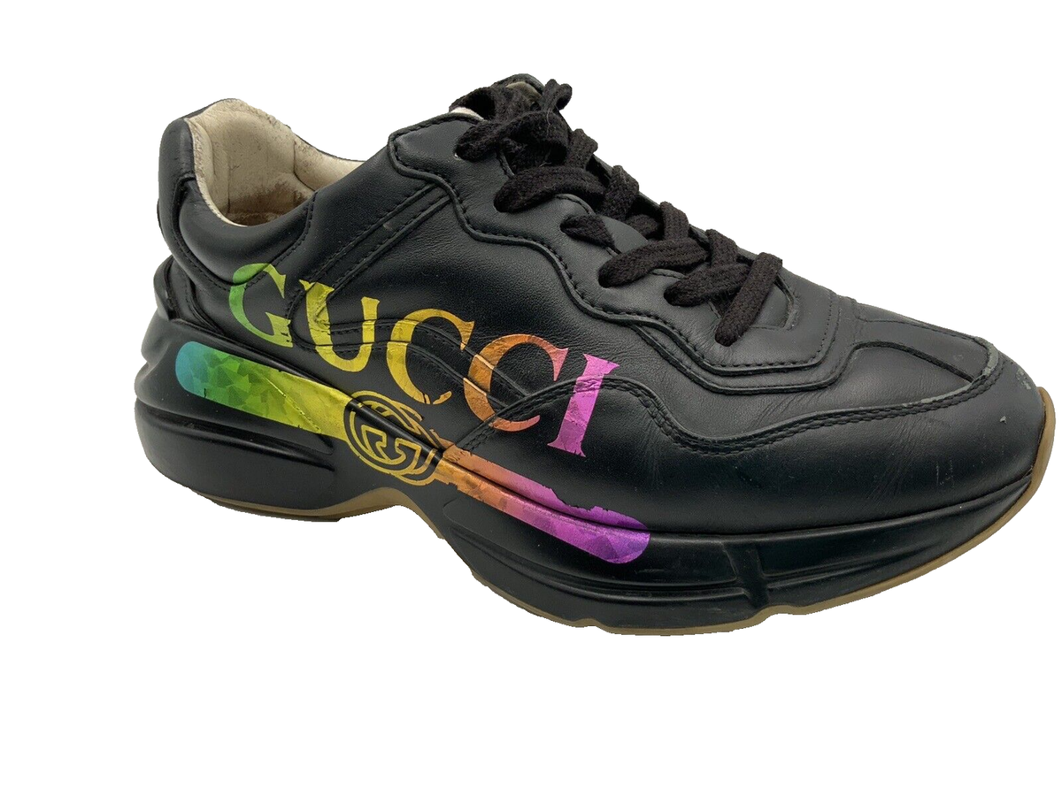 GUCCI Rhyton Iridescent Rainbow Logo Sneaker SIZE 6 | eBay