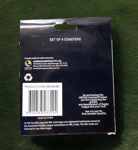 Juego de 4 posavasos North Queensland Cowboys NRL logotipo de equipo de fútbol espalda de corcho 10 cm - Imagen 4 de 9