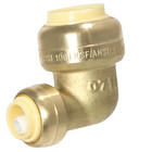 10 PIECES 1/2" X 1/4" PUSH FIT REDUCING ELBOW, LEAD FREE BRASS