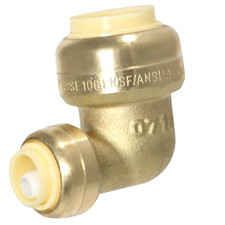 10 Pack XFITTING 1/2" X 1/4" Push FIT Reducing Elbow, Lead Free Brass