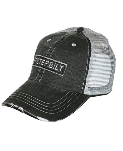 Peterbilt Motors Blue Denim Raw Edge Patch Mesh Trucker Cap/Hat - 第 1/1 張圖片