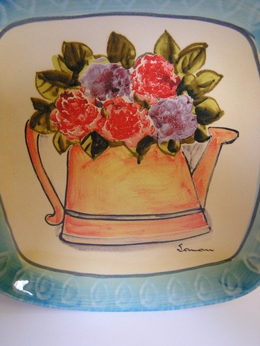 Floral Design Ceramic Accent Plate - Picture 2 of 8