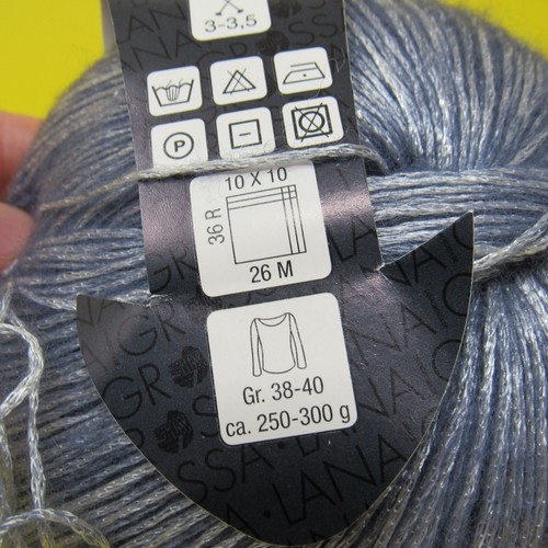 Lana Grossa Lace Lux Yarn Color 028 Blue Italy Y7 - Picture 3 of 5