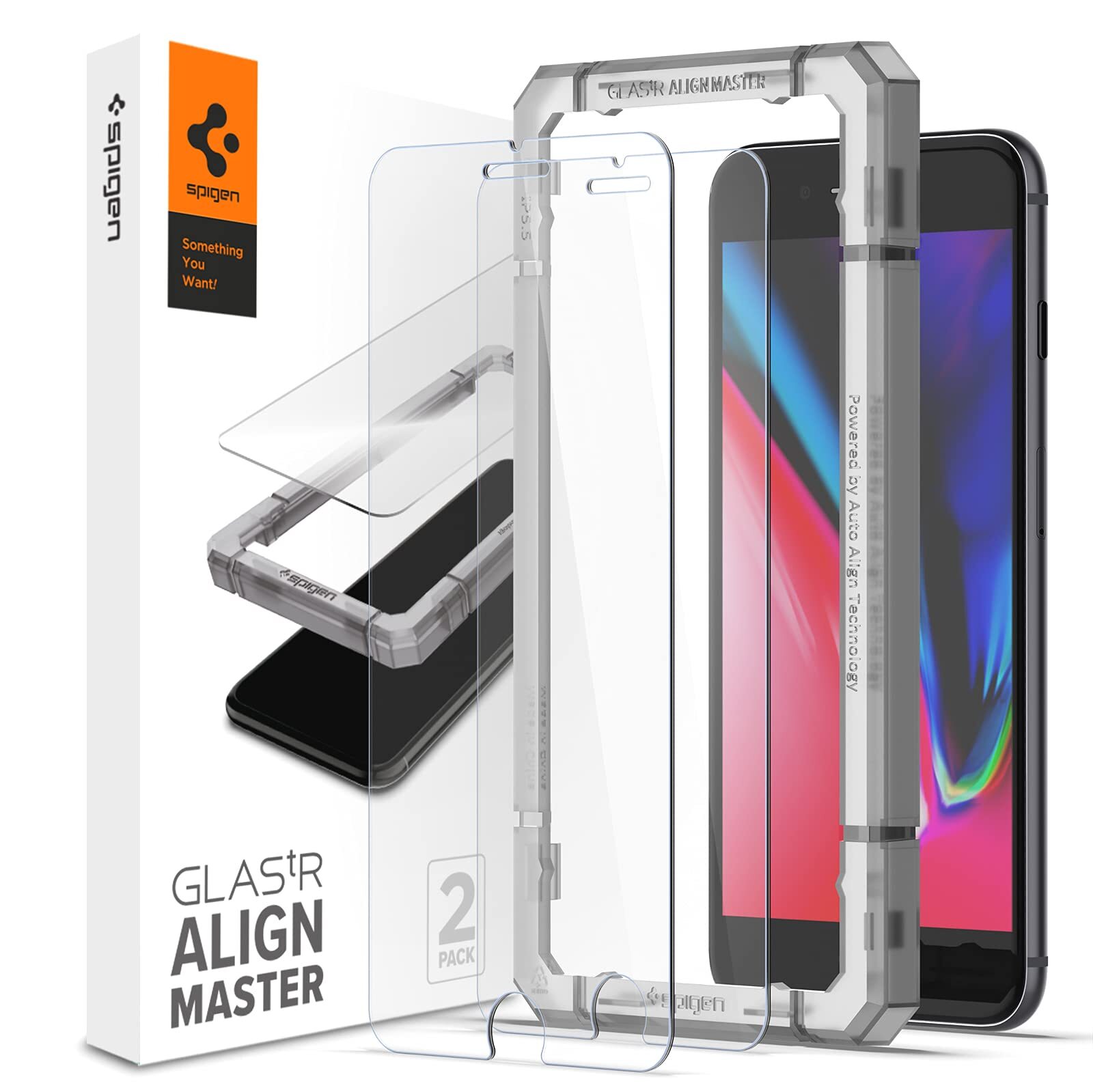 Spigen AlignMaster Vetro Temperato compatibile con iPhone 8 Plus iPhone 7 Plu...