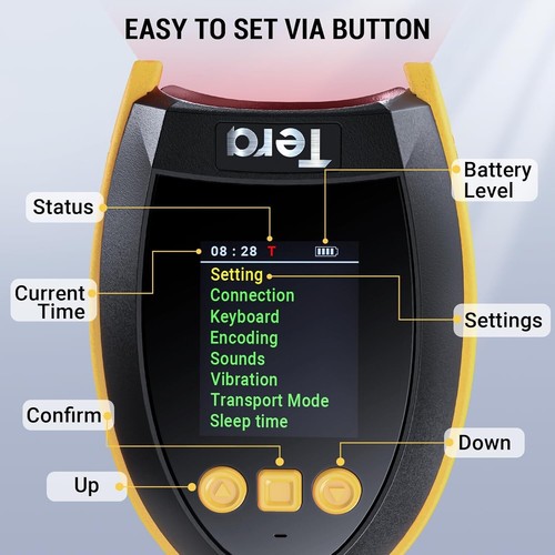 Tera Barcode Scanner Wireless 2D with Stand: Pro Digital Setting Screen - YELLOW - Bild 3 von 7