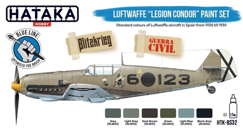 HATAKA HTK-BS32. Luftwaffe Legion Condor. Acrylic Paint Set. Blue Line 6 x 17ml - Picture 1 of 2