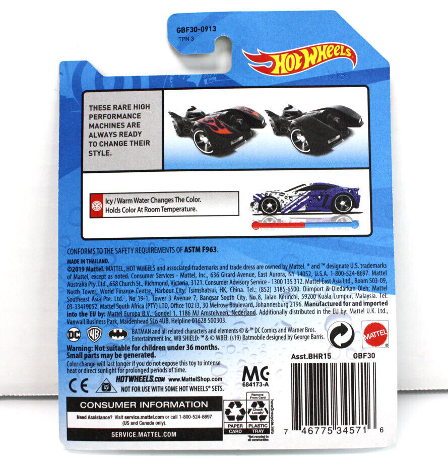 Hot Wheels Batmobile Batman Color Shifters 2011 - Muda de Cor na Água Aberto