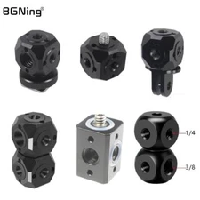 Universal 1/4 3/8 Screw Hole Adapter Dual Magic Cubic Mount Camera for GOPRO13