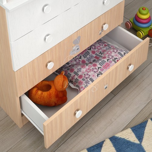 Shefa Kids Changing Dresser 800 French Collection, Amis, white-pastel oak - Picture 8 of 8