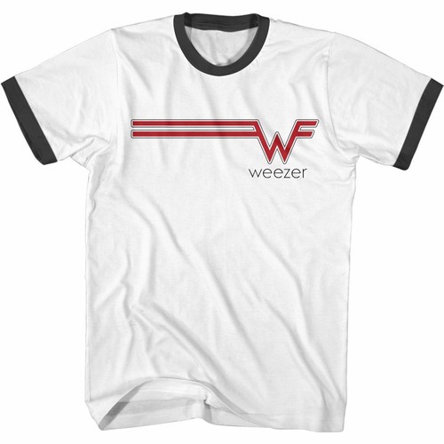 Weezer W Streak weiß/schwarz Erwachsene S/S Ringer T-Shirt - Bild 1 von 2