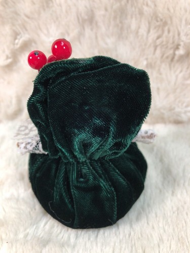 Set Of 2 Bristled Fabric Porcupine Christmas Figure Decoration 4” Plaid Velour - Picture 4 of 12