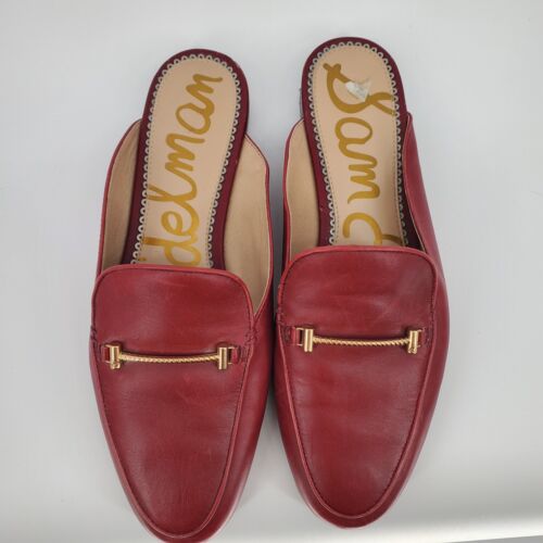 Sam Edelman Laurna Damen-Loafer 9,5 M rot Leder Slipper Goldakzent - Bild 4 von 11