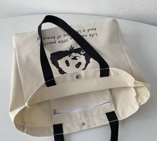 US Women Large Canvas Shoulder Tote Bag Daily School Work Handbag For Everything - Picture 12 of 58