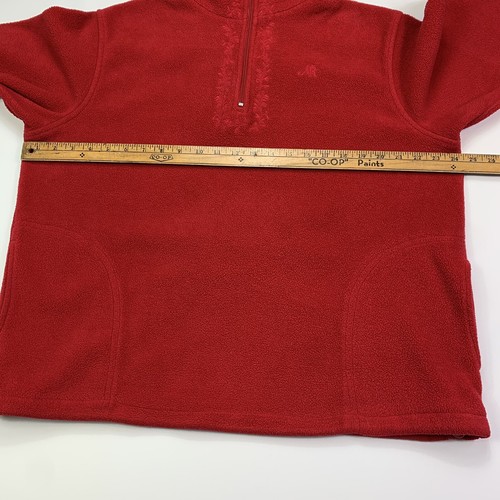 Northern Reflections Womens L Fleece 1/4 Zip Jacket Coat Embroidered Red Pockets - Picture 8 of 11