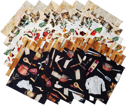 SIZZLE & SPICE from QT Fabrics - (36) 6.5" fabric squares set