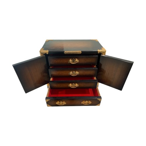 Joyero coreano estilo tansu madera burl cofre - Imagen 4 de 10