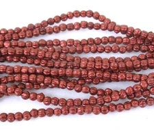 50 Czech Glass Melon Round Beads 3mm - Matte - Metallic Lava Amaranth