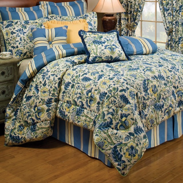 Waverly Imperial Dress Porcelain 4 Piece King Comforter Set Blue For Imperial Dress Porcelain Comforter Set