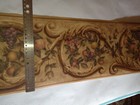 WIDE BROWN CROWN MOLDING WITH FRUIT PREPASTED WALLPAPER BORDER  PZ1172B