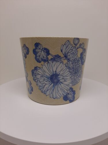 Vintage Fitz And Floyd Inc MCMLXXV Blue Yellow Pot Planter Cup Vase Flowers D38
