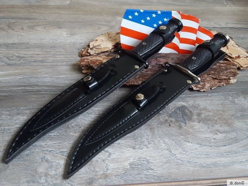 2 xJagdmesser Silber Messer Knife Bowie Buschmesser Taschenmesser Gürtelmesser - Bild 2 von 2