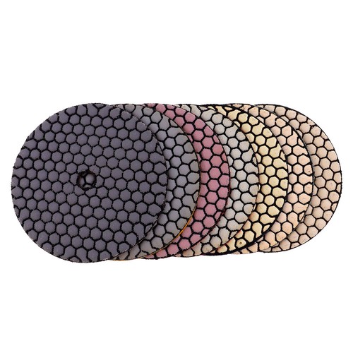 7PCS Dry Polishing Pad Flexible 125mm Diamond Polishing Pads For Granite Marble - Picture 5 of 5