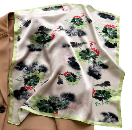 100% Seda 20" Cuadrado Bufanda Mujer Pañuelo Envolvente Floral Rosa Rojo Azul Gris MY2 - Imagen 85 de 97