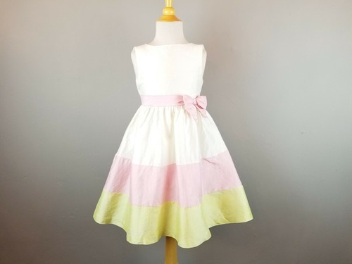Beautiful Little Girls 100% SILK Spring Party Easter Dress Girls Size 6 - Picture 2 of 8