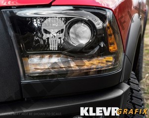 PAIR PUNISHER SKULL HEAD LIGHT Taillight sticker ETCHED DECALS A//I//L//S//V 2019
