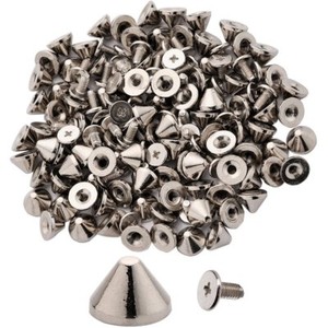 100PCS Metal Bag Studs Cone Punk Spike Spots Rivet Screw Bullet Leathercraft DIY 100PCS Metal Bag Studs Cone Punk Spike Spots Rivet Screw Bullet Leathercraft DIY