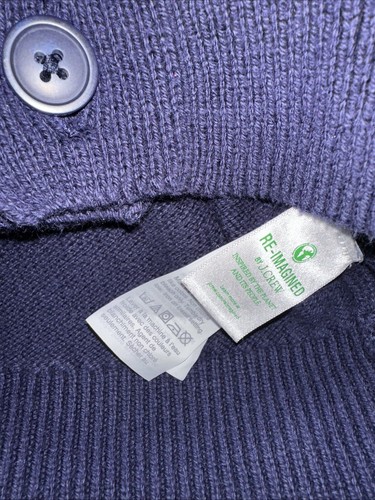 Crewcuts Cardigan Fair Isle Polar Bear Sweater Blue Shawl Collar Size Preppy LG - Picture 3 of 6