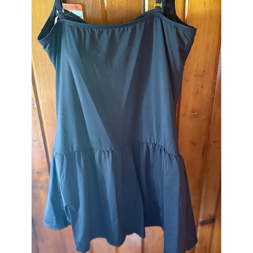 Black Swim Dress Tummy Control Swimsuit One Piece Size XXL (14-16) - Picture 3 of 5