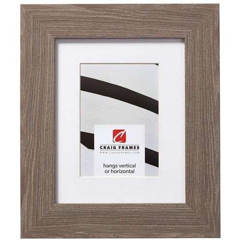 American Barn, 2 Inch Gray Faux Barnwood Picture Frame With a Mat - Picture 1 of 7