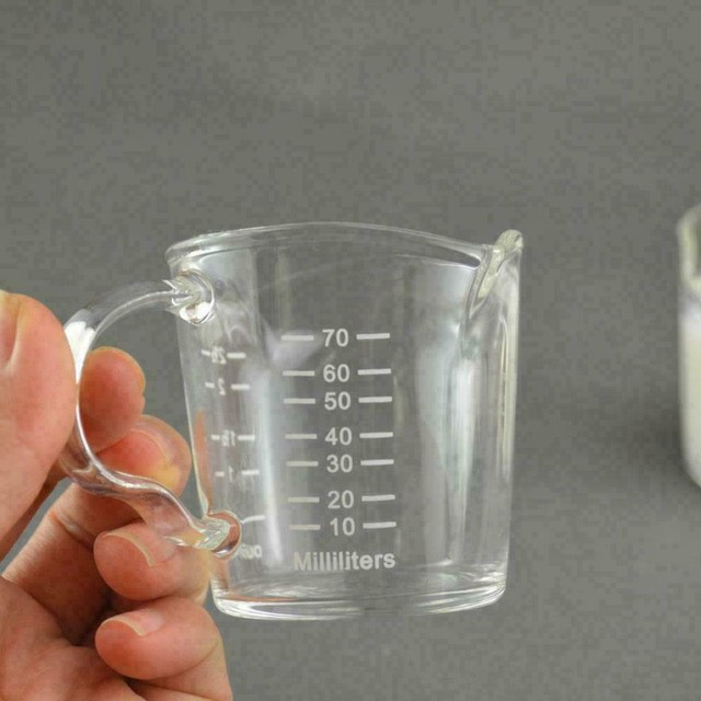 70ml Creative Heat Resistant Double Spout Glass Coffee Cup Y3E9