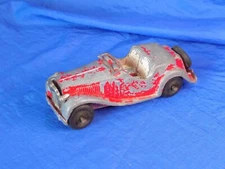 HUBLEY KIDDIE MG Type Sports Car 5.75" Red Diecast Toy Vintage 1950's