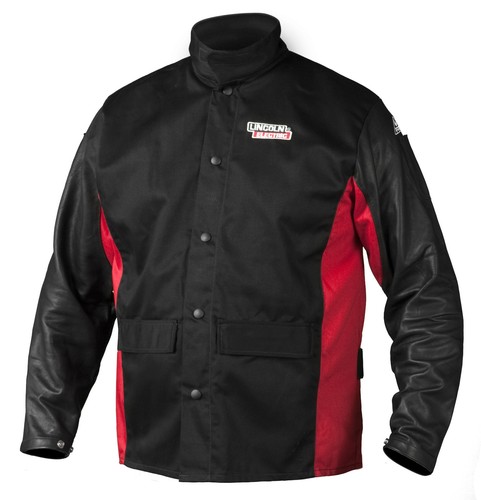 Lincoln K2987 Shadow Grain Leather Sleeved Welders Welding Jacket Medium - Picture 2 of 3