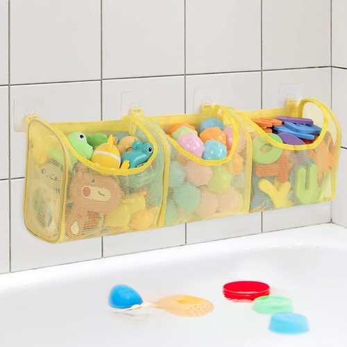 Bath Toy Storage, Bath Toy Holder, 3 Compartment Large Openings Bath Toy Organiz