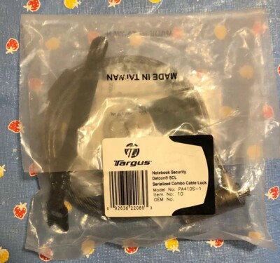 Targus Defcon SCL Laptop Combination Cable Lock / PA410S-1-Brand New