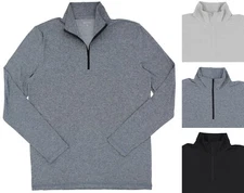 True Classic Men's Shirt, Long Sleeve Quarter Zip Mock Neck, Lightweight Jersey