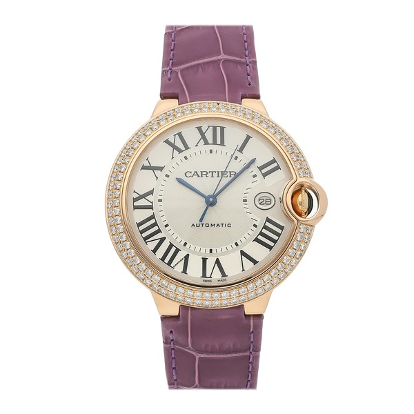 Cartier Ballon Bleu Roségold Diamant Automatik 42mm Uhrenarmband WE900851