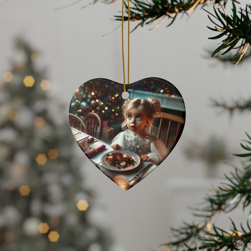 Childlike Christmas Collection Ornaments - 2-sided print, "Holiday Feast" - Picture 8 of 13