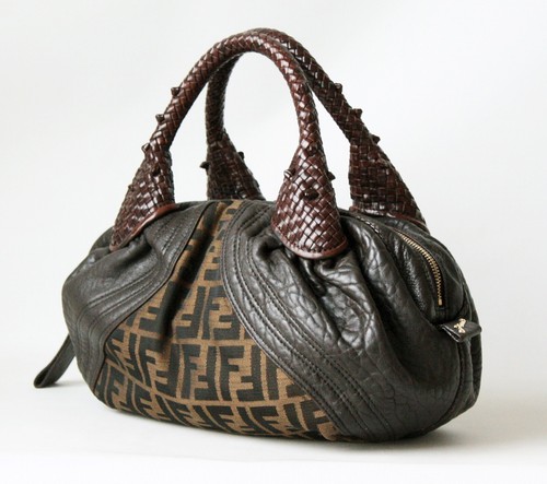 Bolso espía de lona de cuero Zucca FENDI - Imagen 3 de 10