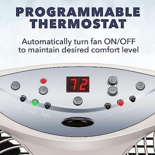 8.5" Twin Window Fan Reversible Airflow Thermostat Remote Control 3 Speeds New - Picture 5 of 7
