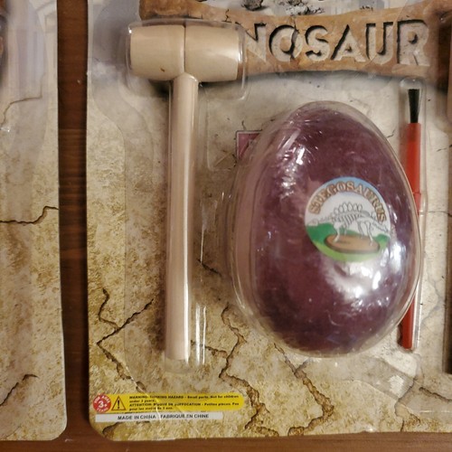 Lot Of 2 Dinosaur Fossil Eggs T-rex And Stegosaurus New - Imagen 7 de 12