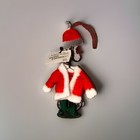 Vintage Christmas Ornament Gone Fishing Knit Santa Claus Coat Hat Belt Slippers 