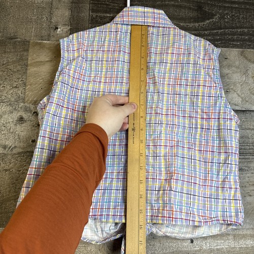 Vintage Corner Stone Girls Clothes SZ 14-16 Plaid Sleeveless Top Embroidered Y2K - Picture 12 of 13