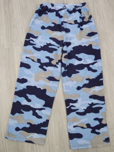 Boy's St Eve Blue Grey Camo Fleece Pajama Pants PJs Size 10 Super Soft - Picture 3 of 3