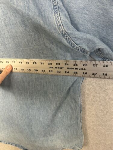 Camisa LL Bean Para Hombres XL Azul Denim Vintage Años 90 Grunge Estilo Nirvana 100% Algodón - Imagen 17 de 18