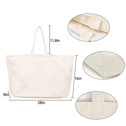 RIVERICH Canvas Tote Bag - Extra Large Shopping Beach Totes Bags Reusable Bag - Picture 19 of 35